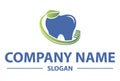 Blue and Green Tooth with Brush Dental Clinic Logo Design Concept