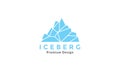 Flat blue modern iceberg logo vector icon symbol graphic design illustration