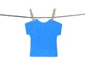 Flat blue T-shirt sticky note