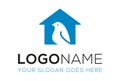 Blur Color Negative Space Bird Home Logo Design