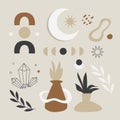 Flat boho elements set Vector illustration.