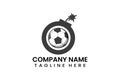 Flat bomb ball sport logo template vector design