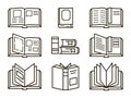 Flat books icons
