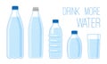 Flat bottles with mineral water