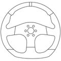 Flat bottom racing steering wheel with center marker vector