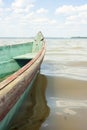 Flat-bottomed boat on the lake