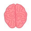 Flat Brain Icon Animated Cartoon Vector Illustration Royalty Free Stock Photo