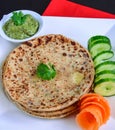 Flat Bread and Salad for Breakfast Royalty Free Stock Photo