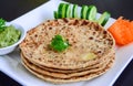 Flat Bread and Salad for Breakfast Royalty Free Stock Photo