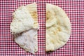 Flat bread stuffed with cooked ham Royalty Free Stock Photo