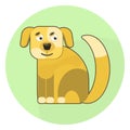 Flat brown cartoon dog icon Royalty Free Stock Photo