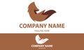 Brown Color Animal Fox Tail Logo Design Royalty Free Stock Photo