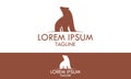 Brown Color Bear Cartoon Logo Design