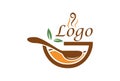 Brown Food Spoon Bowl Soup Logo Design