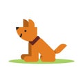 Flat brown icon of dog