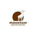 Illustration of standing mountain goat logo design