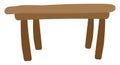 Flat brown table, illustration, vector