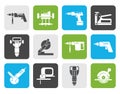 Flat Building and Construction Tools icons Royalty Free Stock Photo