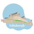 Flat building of Edinburgh Castle in Scotland, United Kingdom. Historic sight attraction sightseeing landmark.