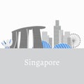 Flat building of Republic of Singapore, travel icon landmark. City architecture. World Asian travel vacation sightseeing Royalty Free Stock Photo