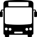 Flat bus icon as sign for web page design of city passenger transport