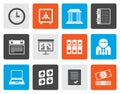 Flat Business, finance and office icons Royalty Free Stock Photo