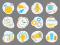 Flat business icons vector set. Icons for web design, mobile app, seo, business, management, finance, social media marketing Royalty Free Stock Photo