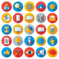 Flat business and mobile technology icons