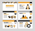 Flat business presentation slides template collection Royalty Free Stock Photo