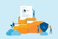 Flat business technology cloud computing service concept and with developer team working