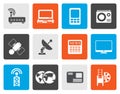 Flat Business, technology communications icons