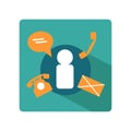 Flat business template icon of communication