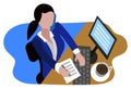 Flat business woman busy vector