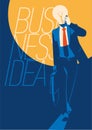 Businessman with light bulb instead head, idea concept