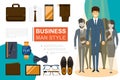 Flat Businessman Style Composition
