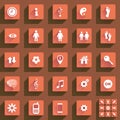 Flat buttons and icons Royalty Free Stock Photo