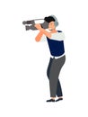 Flat Cameraman Illustration Royalty Free Stock Photo