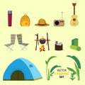 Flat Camping Elements Collection