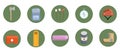 Flat camping icons set. Simple vector icons for web Royalty Free Stock Photo