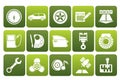 Flat car parts, services and characteristics icons