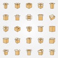 Flat cardboard icons