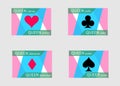 Flat cards queen Royalty Free Stock Photo