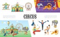 Flat Carnival Circus Elements Set Royalty Free Stock Photo