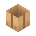 Flat carton box. Transport and packaging. Post service and online delivery.Vector illustration.