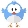 Flat cartoon bird icon Royalty Free Stock Photo