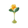 Flat cartoon with decorative orange flower in vase isolated on white background