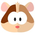 Flat cartoon hamster icon
