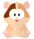 Flat cartoon hamster icon