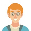 Flat cartoon man vector icon. Man with red hair icon illustration Royalty Free Stock Photo