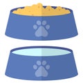 Flat cartoon pet bowl icon Royalty Free Stock Photo